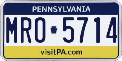 PA license plate MRO5714