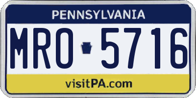 PA license plate MRO5716