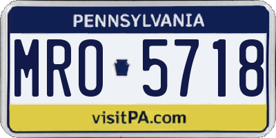 PA license plate MRO5718