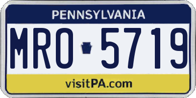 PA license plate MRO5719
