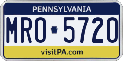 PA license plate MRO5720