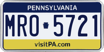 PA license plate MRO5721
