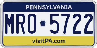 PA license plate MRO5722