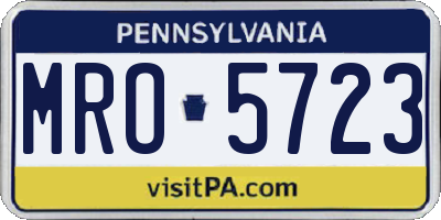 PA license plate MRO5723