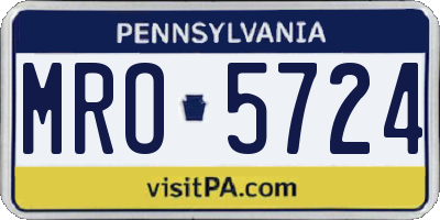 PA license plate MRO5724