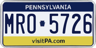 PA license plate MRO5726