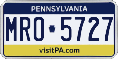 PA license plate MRO5727