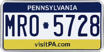 PA license plate MRO5728