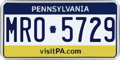 PA license plate MRO5729