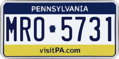 PA license plate MRO5731