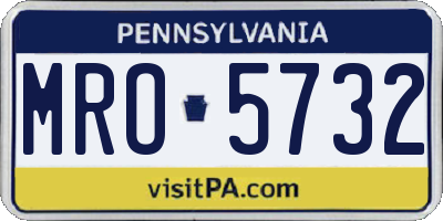 PA license plate MRO5732