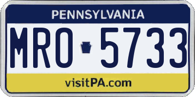 PA license plate MRO5733