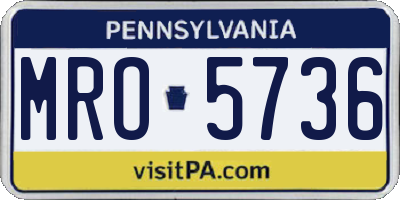 PA license plate MRO5736
