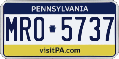 PA license plate MRO5737