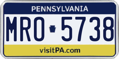 PA license plate MRO5738