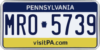 PA license plate MRO5739