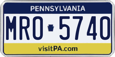 PA license plate MRO5740