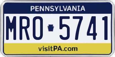 PA license plate MRO5741
