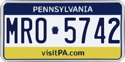 PA license plate MRO5742