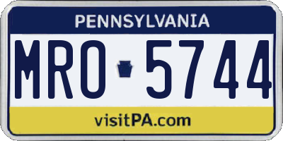 PA license plate MRO5744