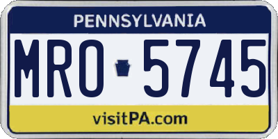 PA license plate MRO5745