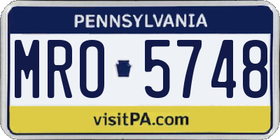 PA license plate MRO5748