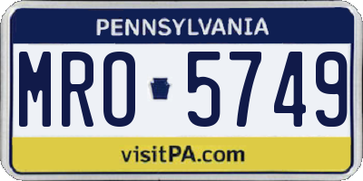 PA license plate MRO5749