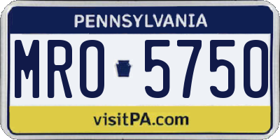 PA license plate MRO5750