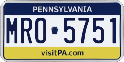 PA license plate MRO5751
