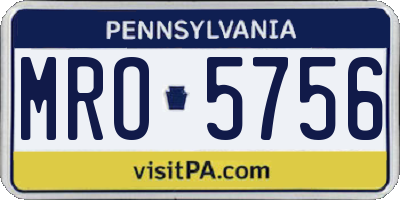 PA license plate MRO5756