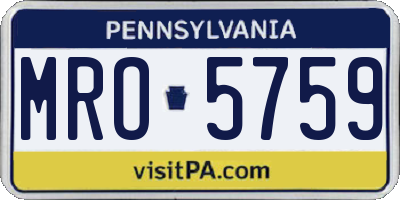 PA license plate MRO5759