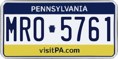 PA license plate MRO5761