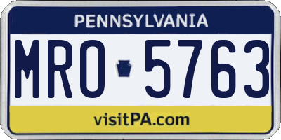 PA license plate MRO5763