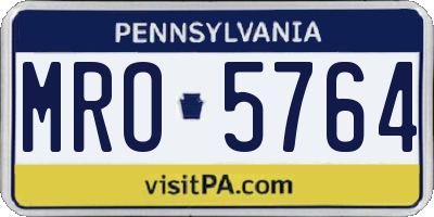 PA license plate MRO5764
