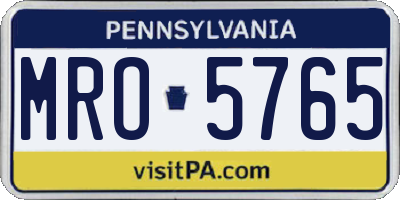 PA license plate MRO5765