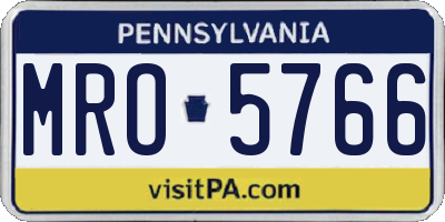 PA license plate MRO5766