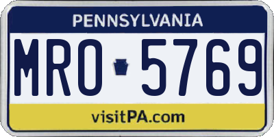 PA license plate MRO5769