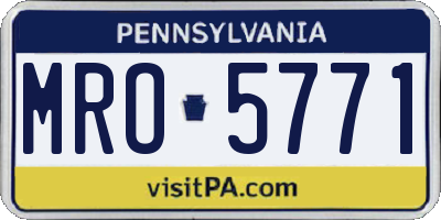 PA license plate MRO5771