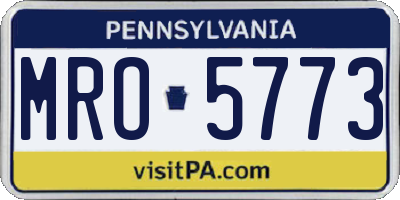 PA license plate MRO5773