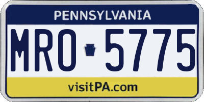 PA license plate MRO5775