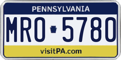 PA license plate MRO5780