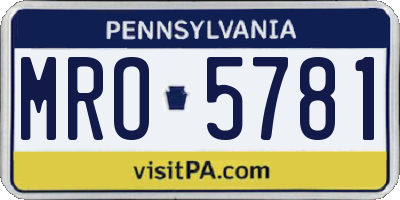 PA license plate MRO5781