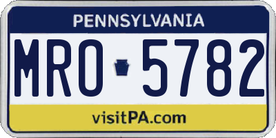 PA license plate MRO5782