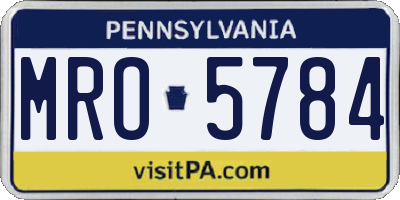 PA license plate MRO5784