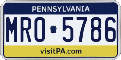 PA license plate MRO5786