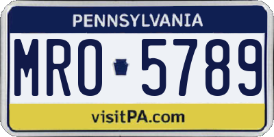 PA license plate MRO5789