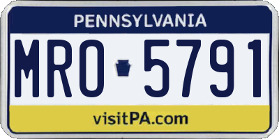 PA license plate MRO5791