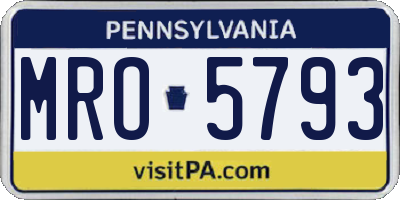 PA license plate MRO5793