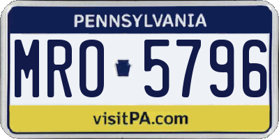 PA license plate MRO5796