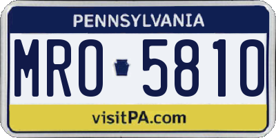 PA license plate MRO5810